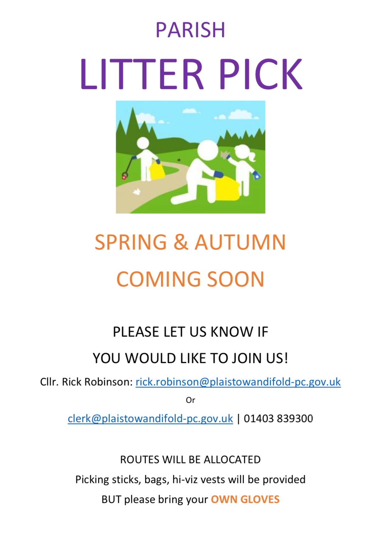 Litter pick "coming soon" poster